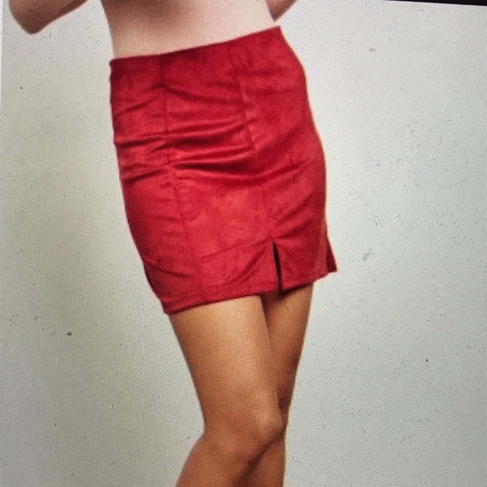 Forever 21 Burgundy Faux Suede Mini Skirt